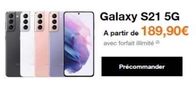 Precommande Galaxy S21 chez Orange