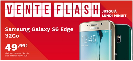 Les Samsung Galaxy S6 edge et Galaxy S6 edge+ en vente flash chez SFR