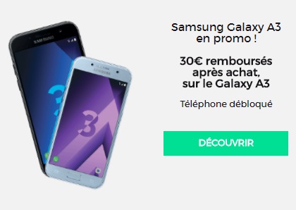 Le Samsung Galaxy A3 2017 à moins de 270 euros nu ou avec un forfait RED BY SFR (dernières heures)