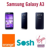 Le nouveau Samsung Galaxy A3 est disponible chez Virgin Mobile, Sosh et Orange !