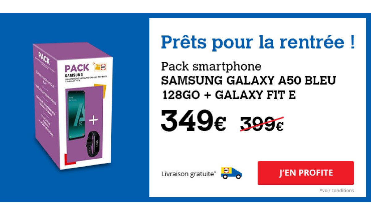 Bon plan Darty : le pack Galaxy A50 128Go + Galaxy Fit E à seulement 349 euros