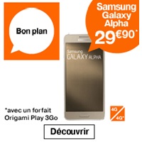 Vente flash Orange : 70€ de remise immédiate pour l'achat du Galaxy Alpha !