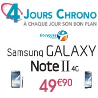 Bouygues Telecom 4 Jours Chrono : Le Samsung Galaxy Note 2 4G en promotion !