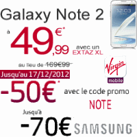 Bon plan de Noël : le Galaxy Note 2 en promotion chez Virgin Mobile