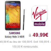 Bon plan : Le Samsung Galaxy Note 3 à 49.99€ chez Virgin Mobile !