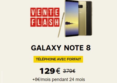 Bon plan : le Galaxy Note 8 en vente flash à 129 euros chez SFR 