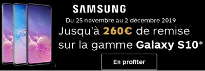 Gamme Galaxy S10 promo Boulanger