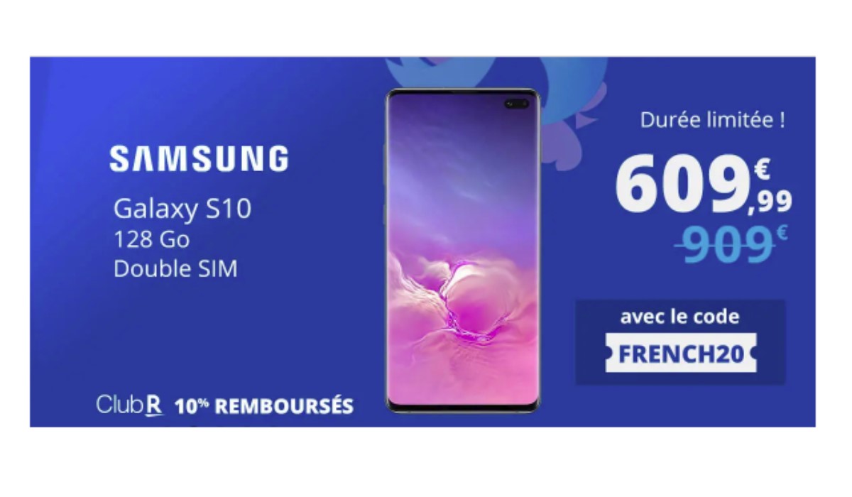Top affaire : le Samsung Galaxy S10 à 609.99 euros chez Rakuten à l'occasion des French Days