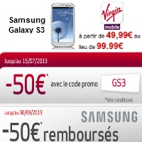 Bon plan : Le Samsung Galaxy S3 à 0.99€ chez Virgin Mobile !