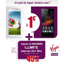Plus que quelques heures :  Galaxy S4 et Xperia Z à 1€ chez Virgin Mobile !