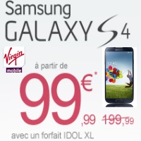 Virgin Mobile : Le Galaxy S4 à partir de 99.99€ avec un forfait mobile iDOL