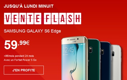 Vente flash SFR : Samsung Galaxy S6, S6 Edge et S6 Edge+ en promo jusqu’à ce soir minuit !