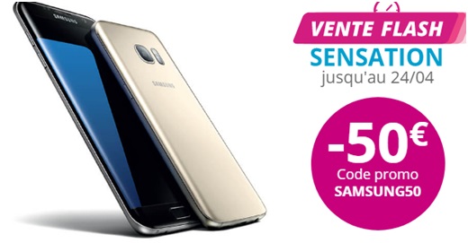 Vente flash Bouygues Telecom : 50 euros de remise immédiate sur le Galaxy S7 ou S7 Edge