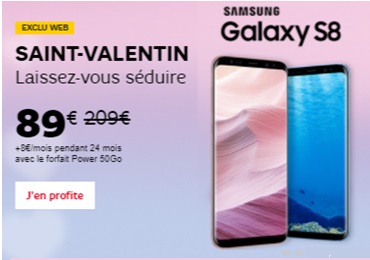 Offre spéciale Saint-Valentin : le Galaxy S8 à 89 euros chez SFR