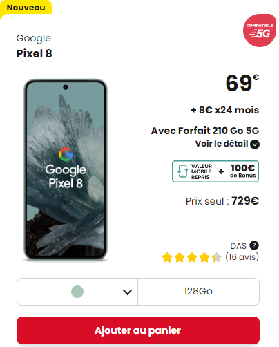 Google Pixel 8 promo SFR