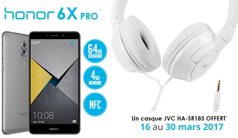 Le honor 6X PRO est arrivé chez Free Mobile avec un casque JVC offert 