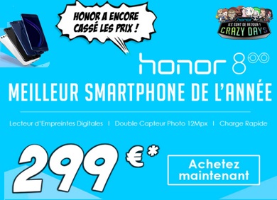Black Friday : honor 8 à 299 euros, le bon plan à ne pas rater 