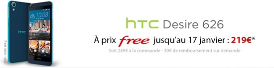Free Mobile : le HTC Desire 626 à prix Free !