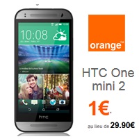 Le HTC One Mini 2 en vente flash à 1€ avec un forfait Orange !