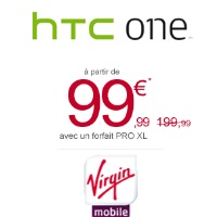Le HTC one est disponible à partir de 99.99€ avec un forfait mobile Pro XL