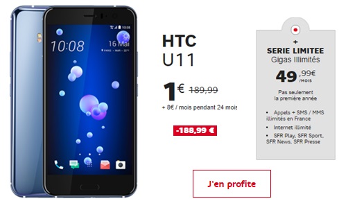 Le HTC U11 à 1 euro chez SFR à saisir immédiatement
