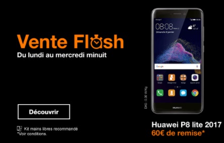 Bon plan : Le Huawei P8 Lite à 169.90 euros sans forfait chez Orange (durée limitée)