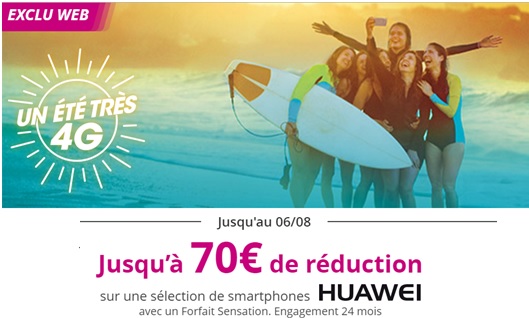 Nouvelle opération Bouygues Telecom : jusqu'à 70 euros de remise sur votre Smartphone Huawei