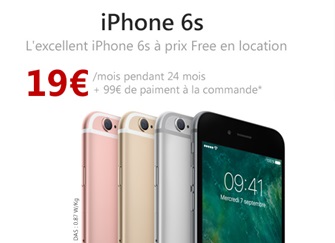 iPhone 6s 32Go à prix Free en location