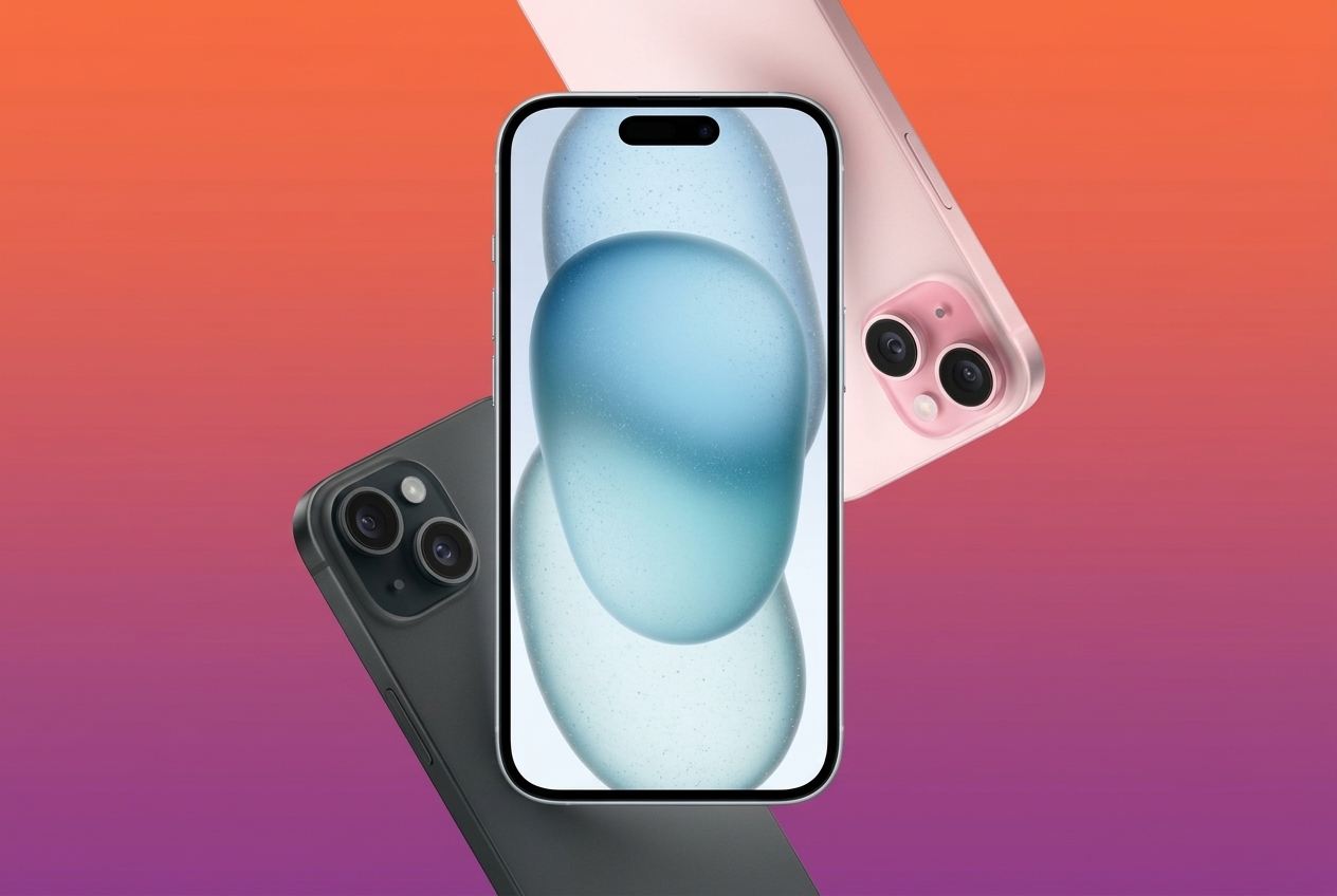 Un iPhone sur fond dégradé