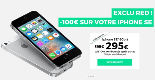 Bon plan RED BY SFR : remise de 100 euros sur l'iPhone SE 