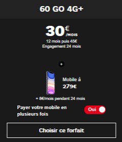 iPhone 11 avec un forfait SFR