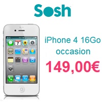 Bon plan : iPhone 4 16Go d’occasion garanti 12 mois à 149€ avec un forfait Sosh !
