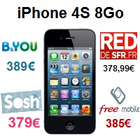 iPhone 4S 8Go : A quel prix chez Sosh, Red, B&You et Free Mobile !
