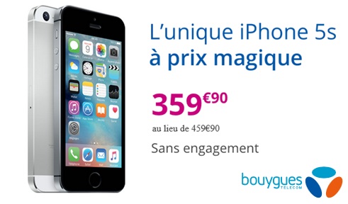 iPhone 5s en vente flash chez Bouygues Telecom jusqu'au 10 février !