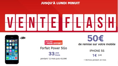 iPhone 5S en promo à 1€ chez SFR !