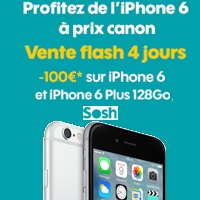 Vente flash SOSH prolongée : 100€ de réduction sur l’iPhone 6 ou iPhone 6 Plus 128Go !
