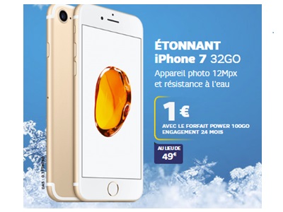 Soldes SFR : l'iPhone 7 à 1 euro avec un forfait Power 100Go