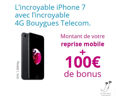 TechNoël : L’iPhone 7 à moins 200€ grâce aux bons plans Bouygues Telecom
