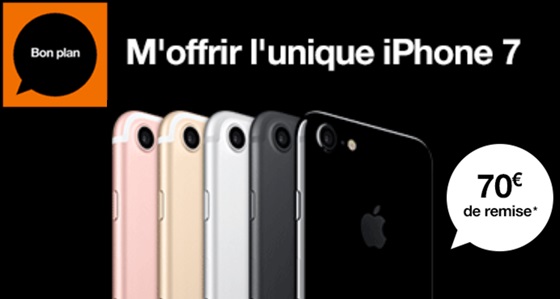 L'iPhone 7 en vente flash chez Orange (remise exceptionnelle de 70 euros)