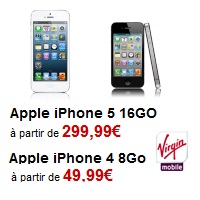 Virgin Mobile : Baisse de prix sur l’iPhone 5, l’iPhone 4 avec un forfait mobile 