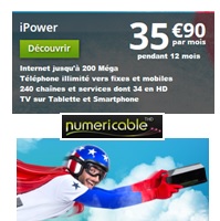 Profitez de l'offre iPower de Numéricable à 35.90€ par mois en exclu web
