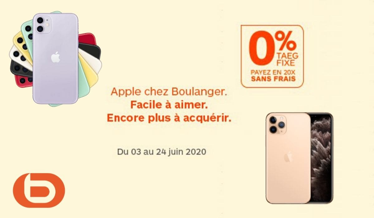 Payez votre iPhone 11 en 20 fois sans frais chez Boulanger!
