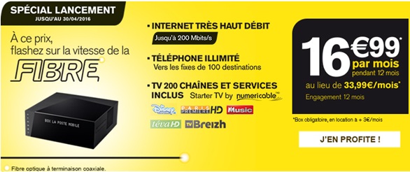 Nouveauté La Poste Mobile : une offre fibre en promo à 16.99€ pour le lancement !