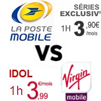 Battle entre le forfait 1h sms illimités de La Poste Mobile et  Virgin Mobile