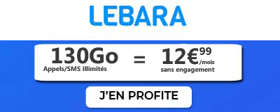 Forfait Lebara Mobile 130 Go à 12,99 euros