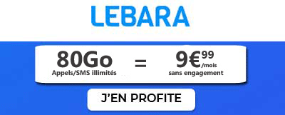 Forfait 80 Go à 9,99 euros de Lebara Mobile