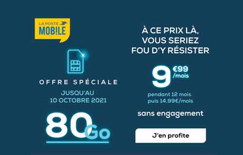 forfait la poste 80Go à 9,99 euros en promo