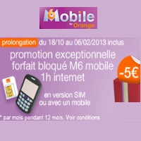 Plus que 5 jours : Remise de 5€ sur le forfait bloqué M6 Mobile