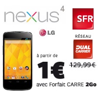 Plus que quelques heures pour profiter du Nexus 4 à 1€ chez SFR