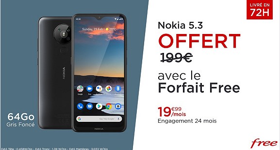 Nokia 5.3 avec Free en vente privée 